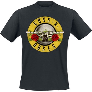 เสื้อยืดผ้าฝ้ายพิมพ์ลาย เสื้อยืดแขนสั้นลําลอง คอกลม พิมพ์ลายโลโก้ Guns N Roses คุณภาพสูง สวมใส่สบาย สําหรับผู้ชาย และผู้