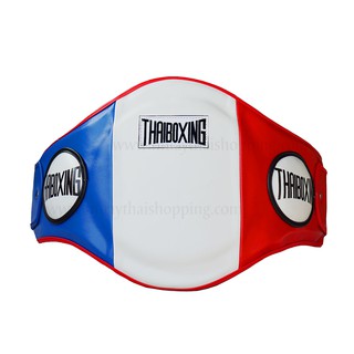 THAIBOXING เป้าป้องกันหน้าท้องหนังเทียม สีธงชาติ