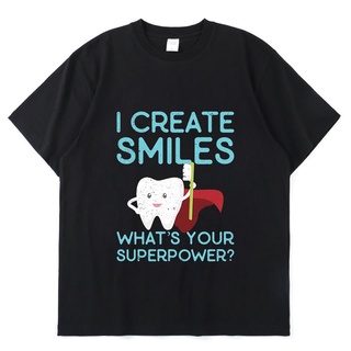 ผลิตภัณฑ์ใหม่👕เสื้อยืดคอกลม พิมพ์ลาย I Create Smiles สไตล์วินเทจ แนวสตรีท สําหรับผู้ชาย และผู้หญิง 2022