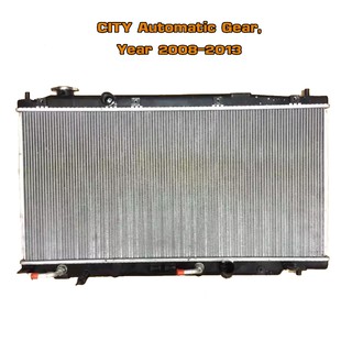 หม้อน้ำ HONDA CITY GM2 หม้อน้ำรถยนต์ ซิตี้ (พลาสติก+อลูมิเนียม) หนา 16 mm. ปี 2008-2013 เกียรออโต้ (AT)