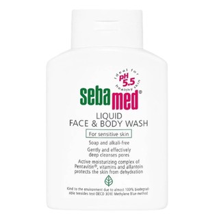 Sebamed Liquid Face &amp; Body Wash 200mlสำหรับผิวปกติ หรือผิวบอบบาง แพ้ง่ายx 1ขวด