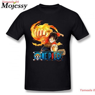 ผ้าฝ้ายคอกลมเสื้อยืดผู้ชายและผู้หญิง ღღNew One Piece Luffy Zorro Sanji Ace Red Hair Anime 100% Cotton Mens T-shirt SEv4