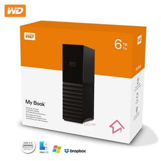 WD My Book ฮาร์ดดิสก์ HDD 6TB ไดร์ฟเก็บข้อมูล วิดีโอ ภาพ เพลง (WDBBGB0060HBK-SESN)Harddisk External Drive USB3 ประกัน3ปี