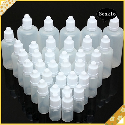 [SK] 5 ชิ้นทนทาน 5-100 มล. ขวดเปล่าพลาสติก Squeezable Dropper Bottles Eye Liquid Dropper