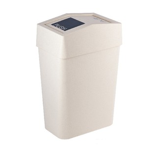 ถังขยะฝาสวิงเหลี่ยม 18 ลิตรDKWHH-228LP/6ครีมทึบ Swing Top Trash Bin 18 liter DKWHH-228LP / 6 Solid Cream