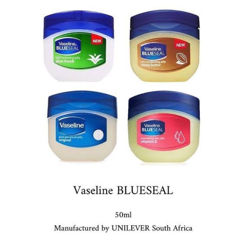 ซื้อ Vaseline Blueseal Pure Jelly Made from South Africa นำเข้า วาสลีน® เจลลี่ ของแท้ 50g./1ชิ้น