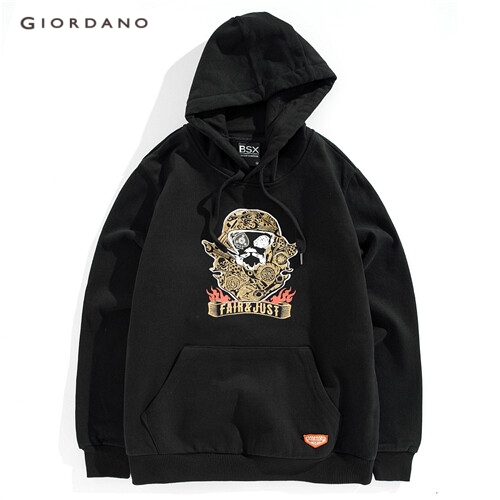 GIORDANO BSX MEN VON printed embroidery hoodie 04089701