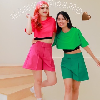 Nanta short pant กางเกงขาสั้นขอบยื่นทรงเกาหลี