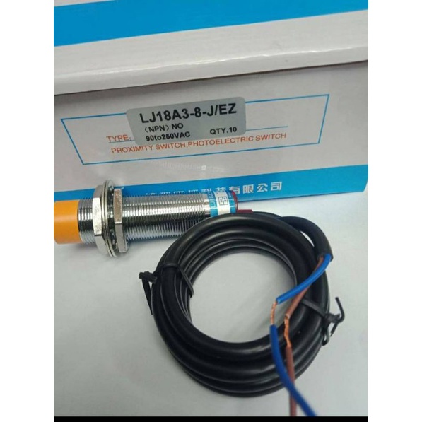 เซ็นเซอร์จับโลหะ LJ18A3-8-J/EZ  90-250VAC (แพ็ค1ตัว) 2สาย Proximity Sensor LJ18A3-8-J/EZ  90-250VAC 
