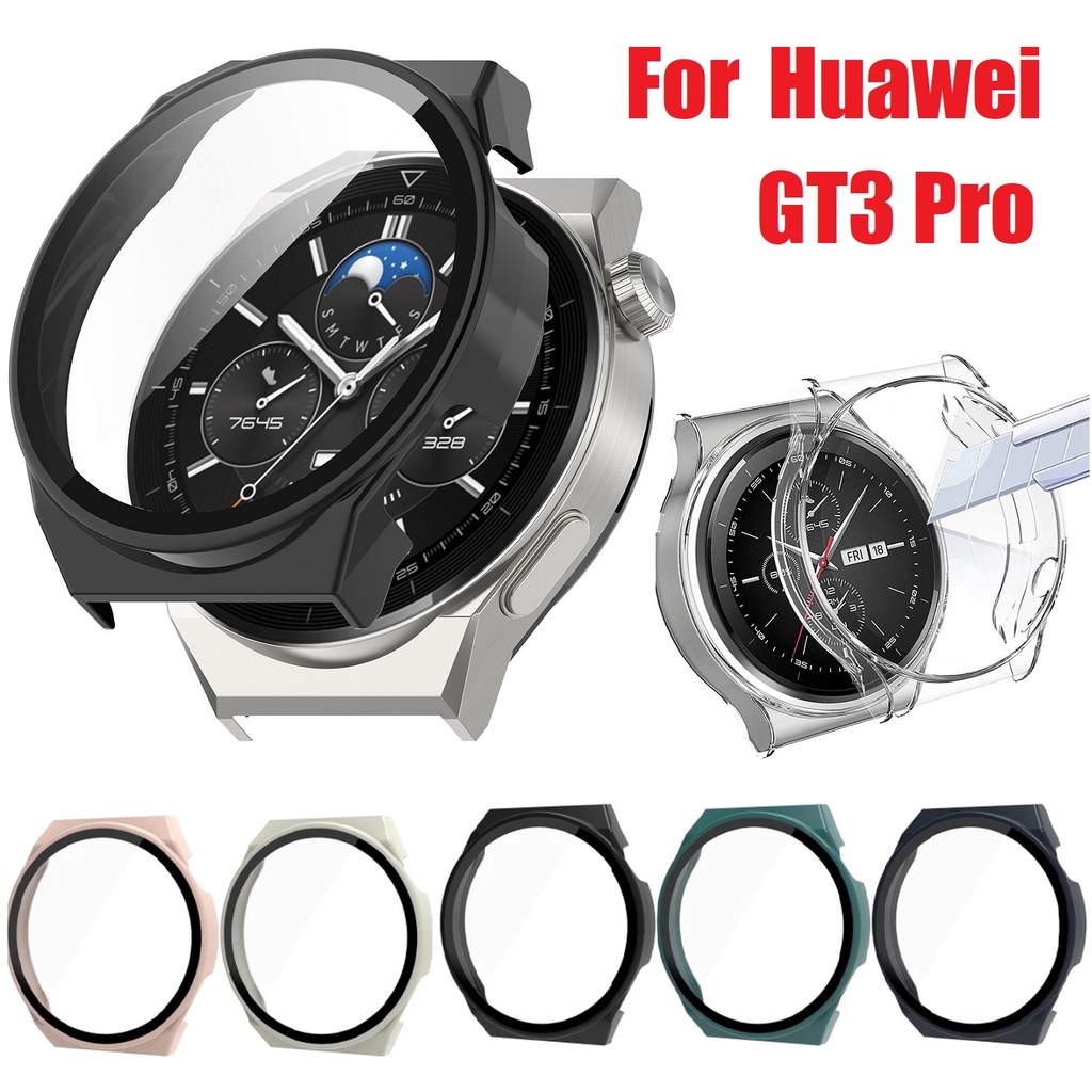 PC+Tempered glass Case For เคส Huawei Watch GT 3 pro 46mm Full Screen Covered Protection Huawei GT 3 pro Case Soft Protective Case Cover for Huawei GT3 pro เคส