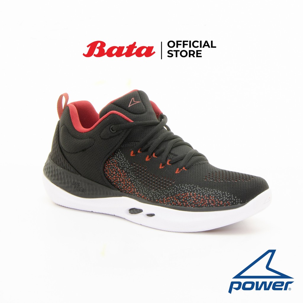 Bata Power Men's Sport Optimat/Dual Foam Walking Shoes รองเท้าผ้าใบสนีคเคอร์สำหรับเดินของผู้ชาย รุ่น DD 500 Lace Up สีดำ