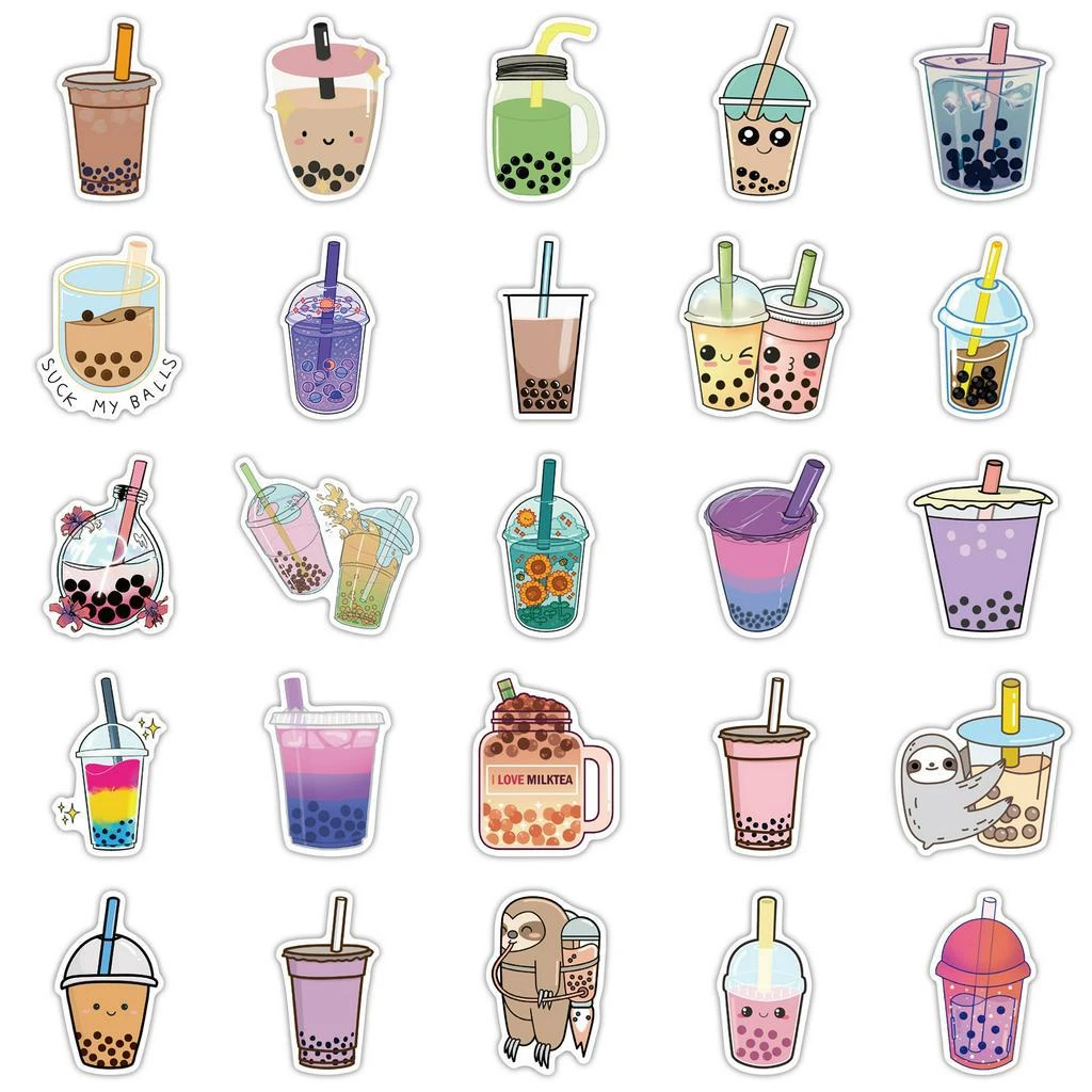 สติกเกอร์กันน้ำ ALLEY STARBUCK COCO KOI MILKTEA โดนัท 50ชิ้น thumbnail 6