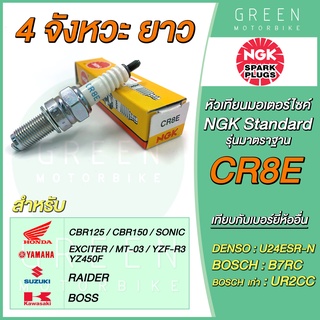 หัวเทียนมอเตอร์ไซค์ NGK เอ็นจีเค Standard CR8E CBR125-150 SONIC