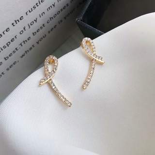 #พร้อมส่ง# S925ก้านเงิน sliver ต่างหู ประดับเพชร สไตล์ เกาหลี เครื่องประดับ earring Jewelry สำหรับผู้หญิง