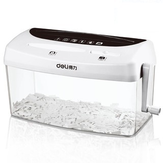 Deli 9935 เครื่องทำลายเอกสาร / แผ่นซีดี / บัตรเครดิต แบบมือหมุน ขนาด A4  Paper Shredders For A4 Size