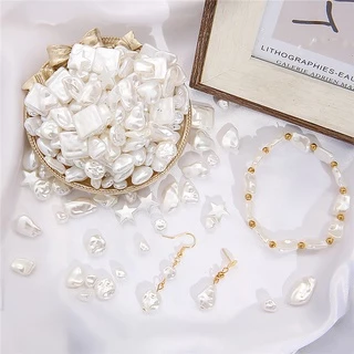 5-50 ชิ้นรูปร่างไม่สม่ําเสมอ ABS ไข่มุกเลียนแบบหัวใจใบ Spacer ลูกปัดแบบหลวมสําหรับเครื่องประดับทํา DIY สร้อยคอต่างหูอุปกรณ์เสริม