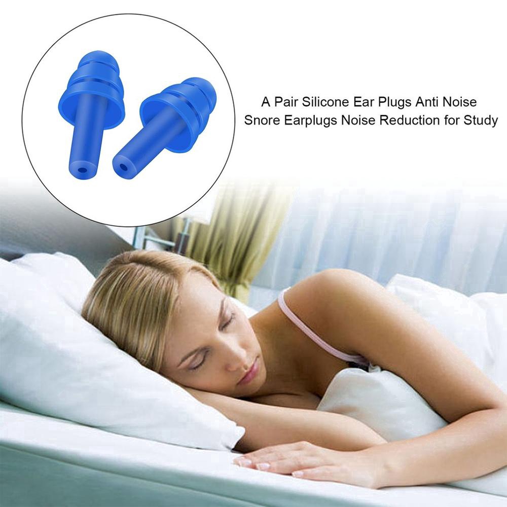 [ร้อน]ปลั๊กหูซิลิโคนป้องกันเสียงรบกวน Snore ที่อุดหูสบายสําหรับการเดินทางศึกษาการนอนหลับลดเสียงรบกวน: สีฟ้า
