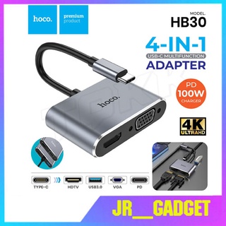 HOCO HB30 ตัวแปลง Type-c เป็น HDTV+VGA+USB3.0+PD 100W 4K jr_gadget