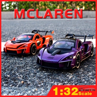 Klt 1:32 McLaren Senna หล่อตาย โมเดลรถยนต์ โลหะผสม ของเล่นสําหรับเด็กผู้ชาย ,คอลเลกชันสำหรับของเล่นเด็กงานอดิเรกยานพาหนะพร้อมเสียงและแสงของเล่น