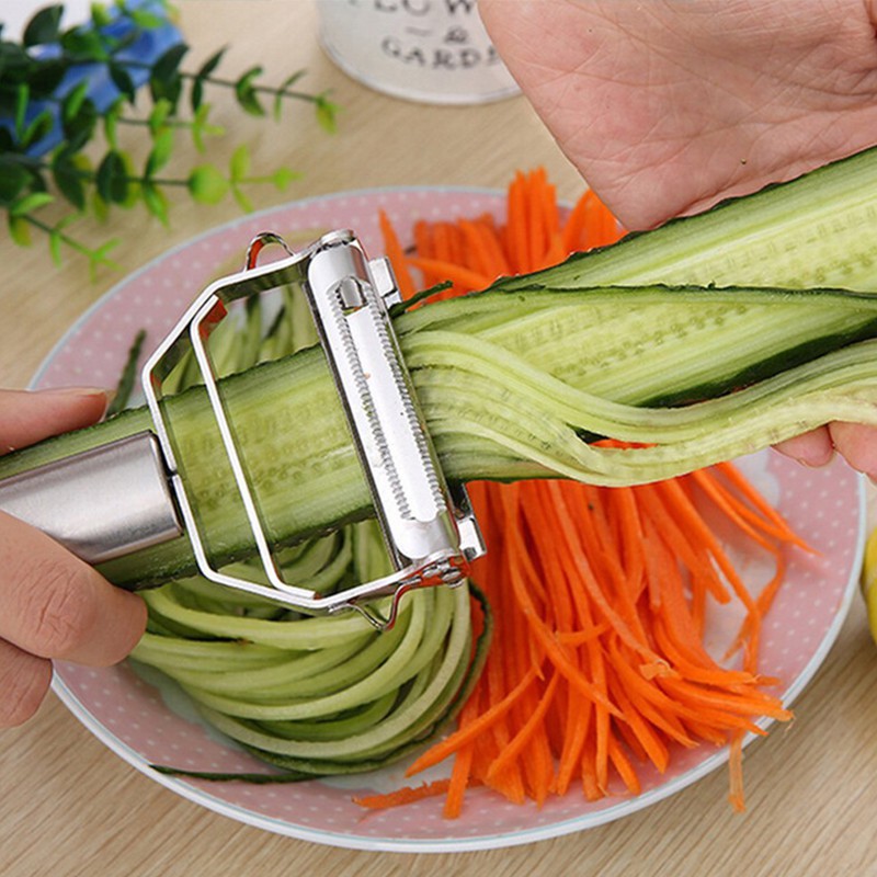 มีดหั่นขนมปัง：Stainless Steel eeler Vegetable Cucumber Carrot Fruit