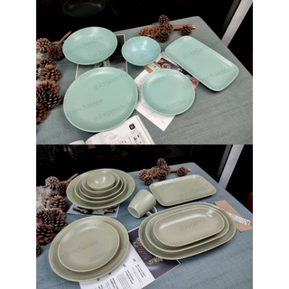 จานชามสีเขียวมิ้นท์ สีฟ้ามิ้นท์ งานเกรด B เซรามิกสามารถเข้าไ…