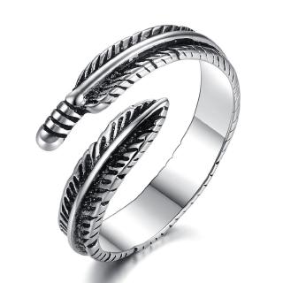 Moonkee แหวน Leaves Ring Vintage Silver Punk Style Fashion Accessories TY5