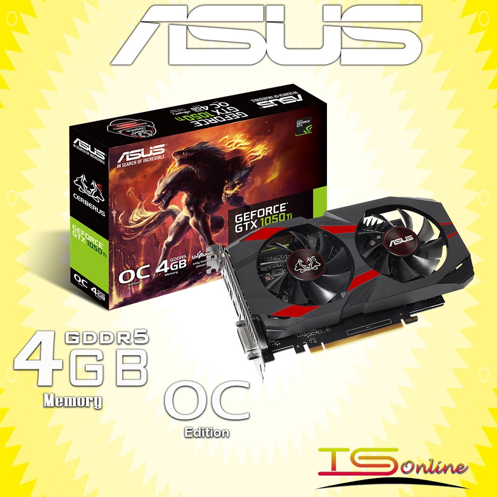 Asus GeForce CERBERUS GTX 1050 Ti OC 4GB GDDR5 (CERBERUS-GTX1050TI-O4G)
