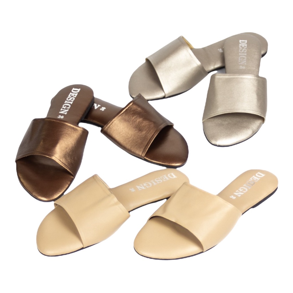 รองเท้าแตะผู้หญิง รุ่น Ticha พื้นนุ่มมาก มี 3 สี ครีม เมทัลลิค โรสโกลด์ Z.36-40 รองเท้าผู้หญิง รองเท