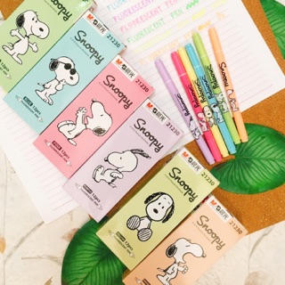 ❣️เขียน กะ เน้น ในด้ามเดียว❣️ปากกาเน้นข้อความ 2 หัว ปากกาไฮไลท์ SNOOPY M&amp;G❤️