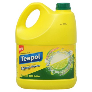 ✨นาทีทอง✨ ทีโพล์ ผลิตภัณฑ์ล้างจาน เลมอน พาวเวอร์ 3,600 มล. TEEPOL Dishwashing Liquid with Lemon Power 3600 ml.