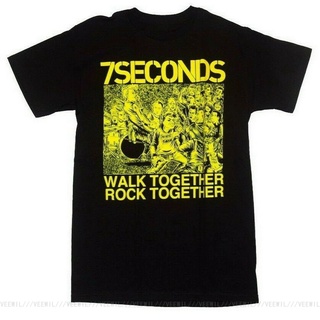 เสื้อยืดผ้าฝ้าย 7seconds เสื้อยืด ผ้าฝ้าย 100% พิมพ์ลาย Walk Together Rock Together The Crew Oursees สไตล์พังก์ สําหรับผ