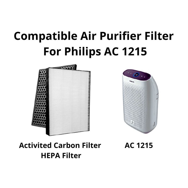 ไส้กรองสำหรับเครื่องฟอกอากาศPhilips AC1215,AC1215/20,AC1212,AC1216 HEPA FilterและActivated Carbon Fi