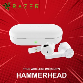 หูฟังเกมมิ่งไร้สาย Razer Hammerhead True Wireless Mercury ประกันศูนย์ 2 ปี