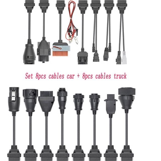 ชุดสายเคเบิลต่อขยายรถบรรทุก OBD เป็น OBD2 สําหรับ Scania cdp TCS Pro BMW Multidiag 8 ชิ้น