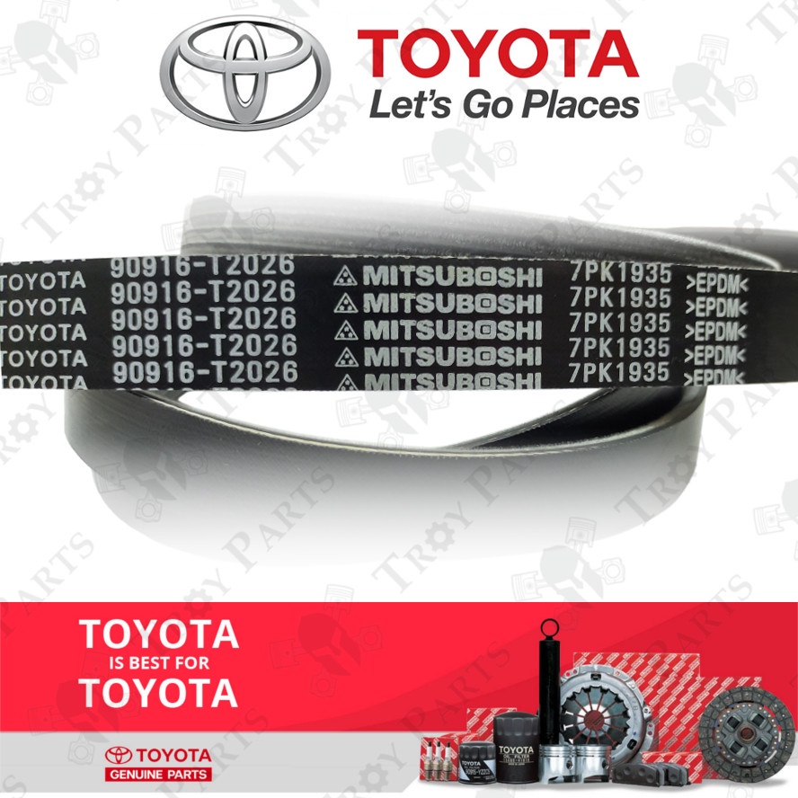 สายพานพัดลม Toyota 90916-T2026 / 90916-02599 Camry ACV40 Estima ACR50 2.4 Vellfire ANH20 2.4 RAV4 RAV 4 (7PK1935)