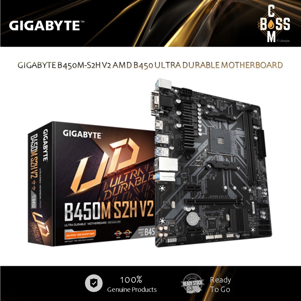 GIGABYTE B450M-S2H V2 AMD B450 ULTRA DURABLE MOTHERBOARD