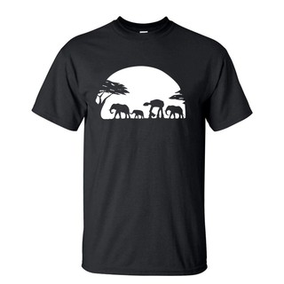 [COD] Summer Funny Elephants And Imperial Walker Across African Safari T-Shirt Men Streetwear Short Sleeve O-neck HipHop