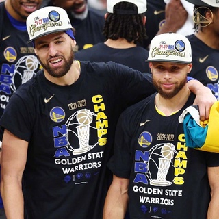 เสื้อยืดผ้าฝ้ายพิมพ์ลายแฟชั่น เสื้อยืดแขนสั้น ผ้าฝ้าย พิมพ์ลาย Golden State Warriors Championship สําหรับผู้ชาย 2022