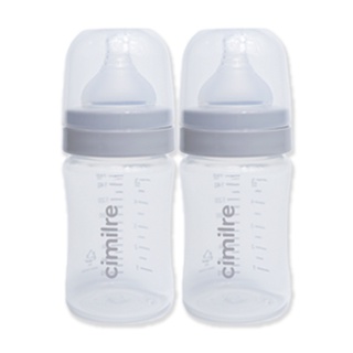 Cimilre ขวดนมคอกว้างสีขุ่นพร้อมจุกนมไซส์ S  ขนาด 5oz.