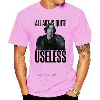 เสื้อยืดผ้าฝ้ายพิมพ์ลายขายดี เสื้อยืด คอกลม ผ้าฝ้าย พิมพ์ลาย ALL ART IS USELESS OSCAR WILDE UNOFFICIAL LADIES สําหรับผู้