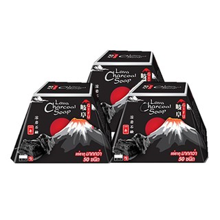 GIFU Lava Charcoal Soap สบู่ ถ่านลาวาภูเขาไฟ 70กรัม x 3ก้อน