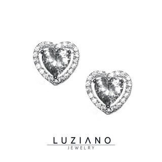 ต่างหูเงินแท้ รุ่น Truly Love 💕 - Luziano Jewelry 💙  เงินแท้ ชุดทอบคำขาว เพชร CZ ลูเซียโน่