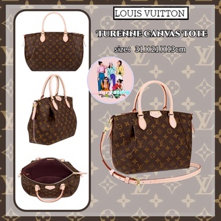 หลุยส์วิตตอง LOUIS VUITTON/Turenne old flower แคนวาส/กระเป๋าถือ/กระเป๋าเมสเซนเจอร์/กระเป๋าสุภาพสตรี/ยุโรปนำเข้าแท้100%