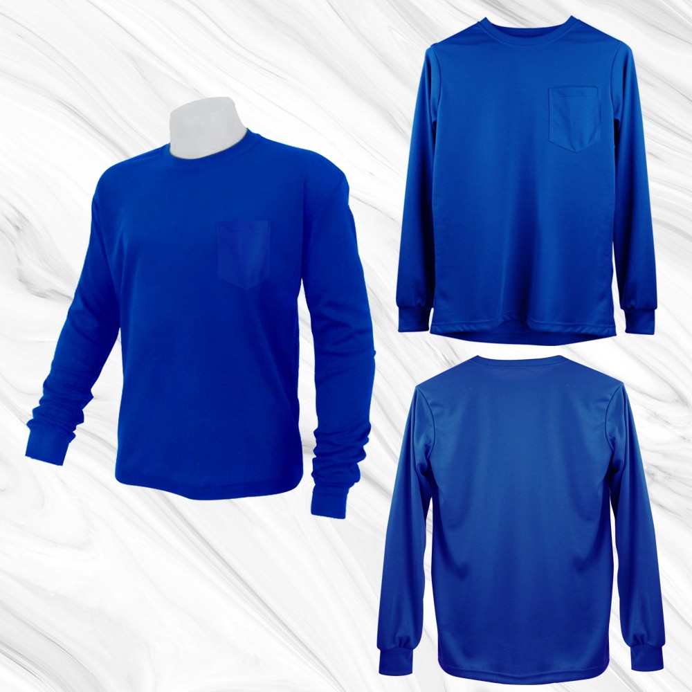 Telecorsa เสื้อยืด แขนยาว เสื้อแขนยาว สีน้ำเงิน รุ่น Blue-Long-T-Shirt-Cotton-Joe-Beam
