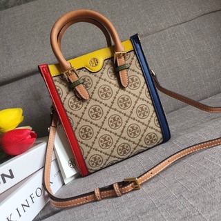 TORYBURCH T MONOGRAM COLORBlOCK JACQUARD MINI TOTE