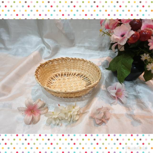 K28S - ตะกร้าใส่ขนมไม้ไผ่รูปไข่ขนาดเล็ก S 16x13x5 ซม. hampers พัสดุสินสอดขนมขบเคี้ยว