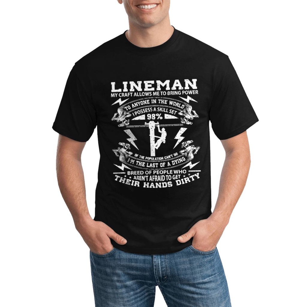 เสื้อยืด พิมพ์ลาย Power Lineman หลากสี สไตล์วินเทจ สําหรับผู้ชาย