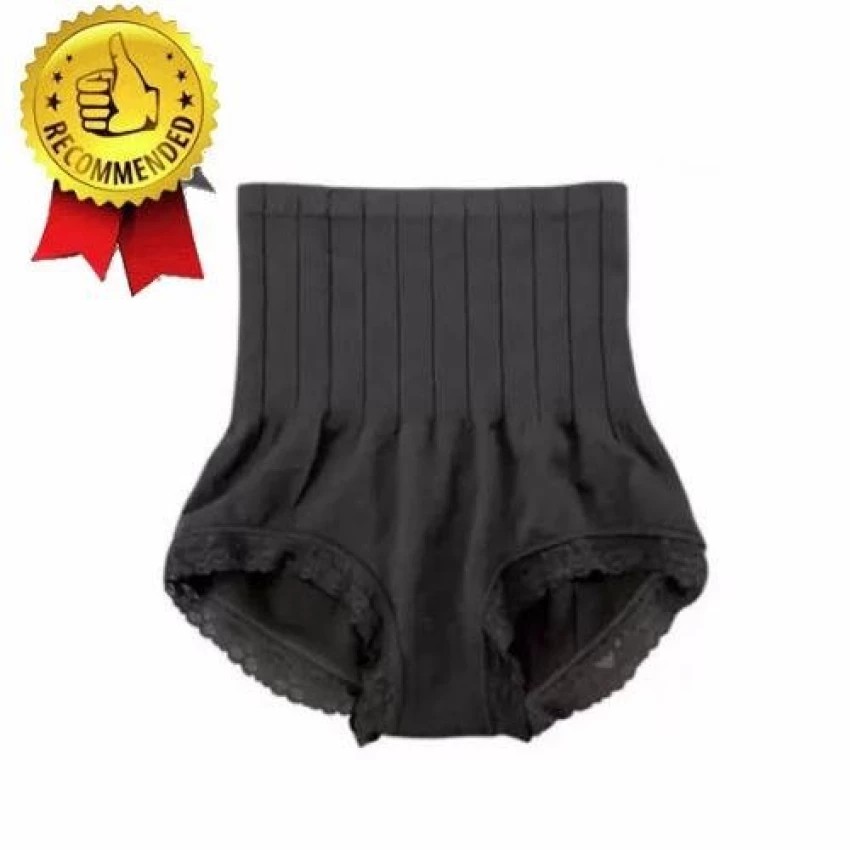 Munafie Seamless Hip Abdomen Fat Burning Waist Slim Panty Girdle (Black)