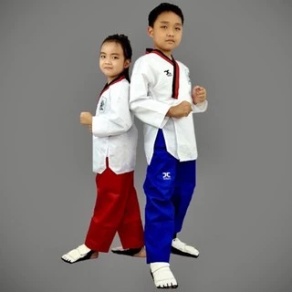 A12# ชุดพุมเซ่เด็ก เสื้อขาว+กางเกงแดง ชุดพุมเซ่ลูกฟูก ชุดเทควันโด้ ชุดเทควันโด ชุดพุมเซ่เทควันโด้ ชุดพุมเซ่เทควันโด