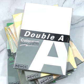 กระดาษสี A4 Double A หนา 180 แกรม กระดาษปก กระดาษทำปก กระดาษการ์ดสี กระดาษการ์ด (50 แผ่น/แพ็ค)